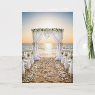 Carte Mariage de Sunset Beach Félicitations