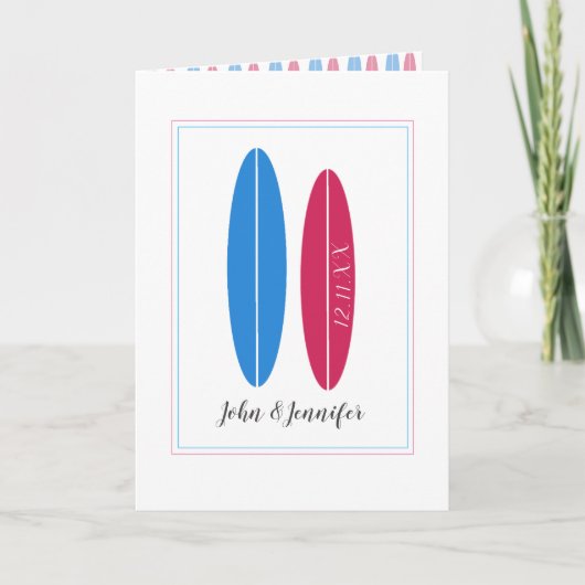 Carte mariage de surf / félicitations anniversaire (Devant)