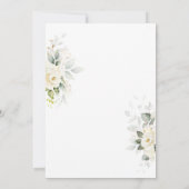 Carte Mariage de table de de Roses blanches (Dos)