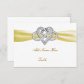 Carte Mariage de table de l'infini jaune (Devant / Derrière)
