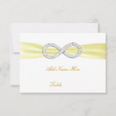Carte Mariage de table Diamond jaune Infinity (Devant)