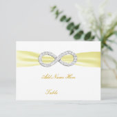 Carte Mariage de table Diamond jaune Infinity (Debout devant)