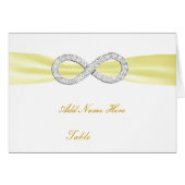 Carte Mariage de table Diamond jaune Infinity (Devant Horizontal)