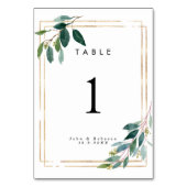 carte mariage de table faux or vert (Dos)