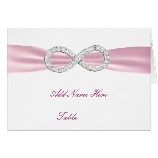 Carte Mariage de table Infinity Diamond rose (Devant Horizontal)