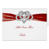 Carte Mariage de table Red Infinity Heart (Devant Horizontal)