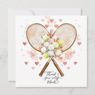 Carte Mariage de tennis avec raquette et coeur d'amour