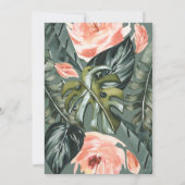 Carte Mariage de terracotta et feuillage tropical vert (Dos)