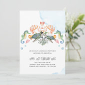 Carte Mariage de tortues de mer avec mariée et chambre (Debout devant)