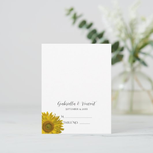 Carte Mariage de tournesol jaune (Debout devant)