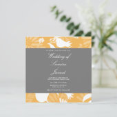 Carte Mariage de tulipe florale gris-jaune moderne (Debout devant)