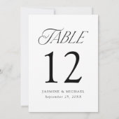 Carte Mariage de typographie moderne élégante Numéro de (Dos)