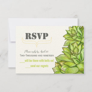 Carte Mariage de typographie moderne Succulente à la cha