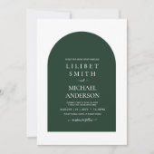 Carte Mariage de typographie verte Emerald (Devant)