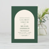 Carte Mariage de typographie verte Emerald (Debout devant)