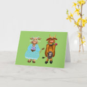 Carte Mariage de vache et taureau (Fleur jaune)