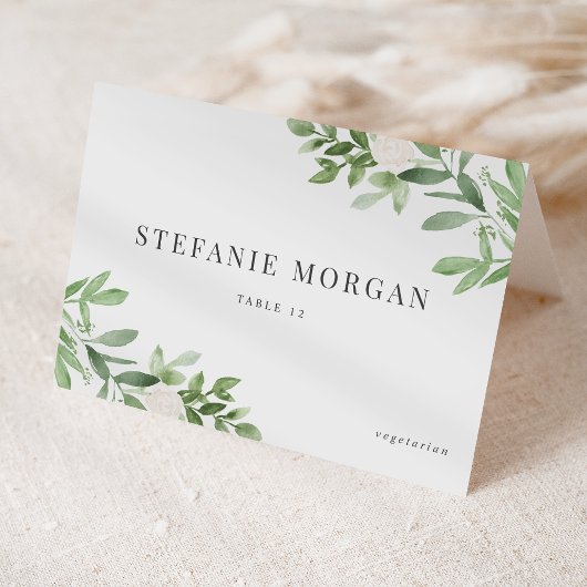 Carte Mariage de verdure et de fleurs blanches