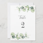Carte Mariage de verdure Eucalyptus Tableau Numéro 2 Siè (Dos)