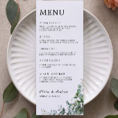 Carte Mariage de verdure Modèle de menu