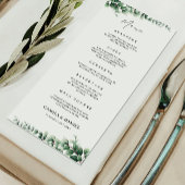 Carte Mariage de verdure Modèle de menu