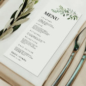 Carte Mariage de verdure Modèle de menu