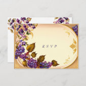 Carte Mariage de vigne dorée filigranée de cave à vin (Devant / Derrière)