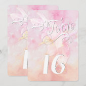 Carte Mariage D'EAU DE COLUMBINE ROSE COULEUR FLEURS (Devant / Derrière)