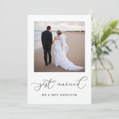 Carte Mariage d'Elopement Photo Moderne Minimal (Debout devant)