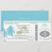 Carte Mariage d'embarquement aux Fidji (Devant / Derrière)