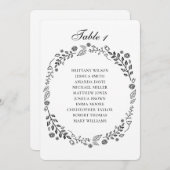 Carte mariage des fleurs en noir et blanc (Devant / Derrière)