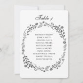 Carte mariage des fleurs en noir et blanc (Devant)