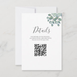 Carte Mariage d'été Eucalyptus de verdure rustique.