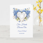 Carte mariage Deux Coeurs Deviennent Un (Fleur jaune)