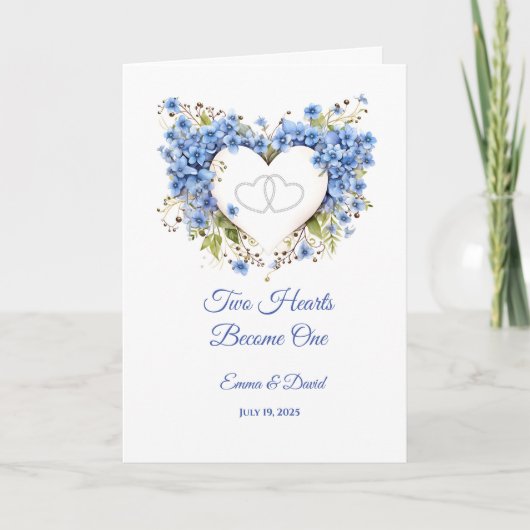 Carte mariage Deux Coeurs Deviennent Un (Devant)