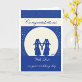 Carte Mariage Deux Mariées - Félicitations (Fleur jaune)