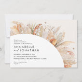 Carte Mariage d'herbe en terre cuite bohème moderne (Devant)