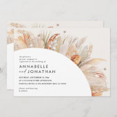 Carte Mariage d'herbe en terre cuite bohème moderne (Devant / Derrière)