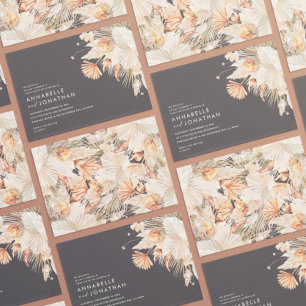 Carte Mariage d'herbe en terre cuite bohème moderne