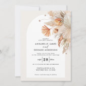 Carte Mariage d'herbe en terre cuite bohème moderne (Devant)