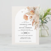 Carte Mariage d'herbe en terre cuite bohème moderne (Debout devant)