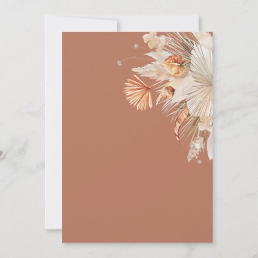 Carte Mariage d'herbe en terre cuite bohème moderne (Dos)