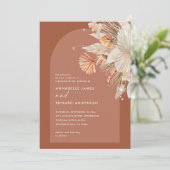 Carte Mariage d'herbe en terre cuite bohème moderne (Debout devant)