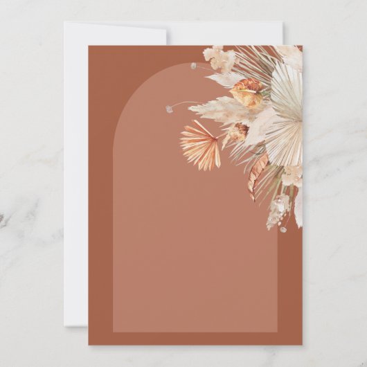 Carte Mariage d'herbe en terre cuite bohème moderne (Dos)