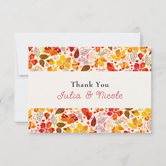 Carte Mariage d'hibiscus tropicaux d'Orange brulé (Devant)