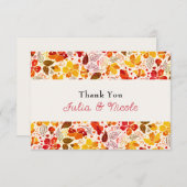 Carte Mariage d'hibiscus tropicaux d'Orange brulé (Devant / Derrière)