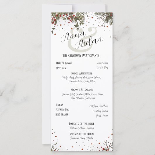 Carte Mariage d'hiver Elégante Inspiritisme moderne (Devant)