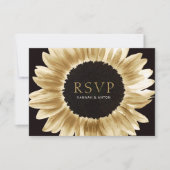 Carte Mariage d'hiver Sunflower d'or noir (Devant)