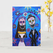 Carte Mariage Dia de los Muertos (Fleur jaune)