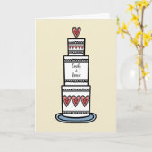 Carte Mariage d'illustration de gâteau de mariage (Fleur jaune)