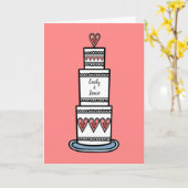 Carte Mariage d'illustration de gâteau de mariage  (Fleur jaune)